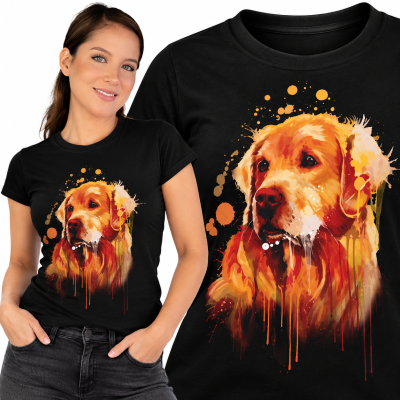 KOSZULKA DAMSKA ZWIERZĘTA  GOLDEN RETRIEVER 1